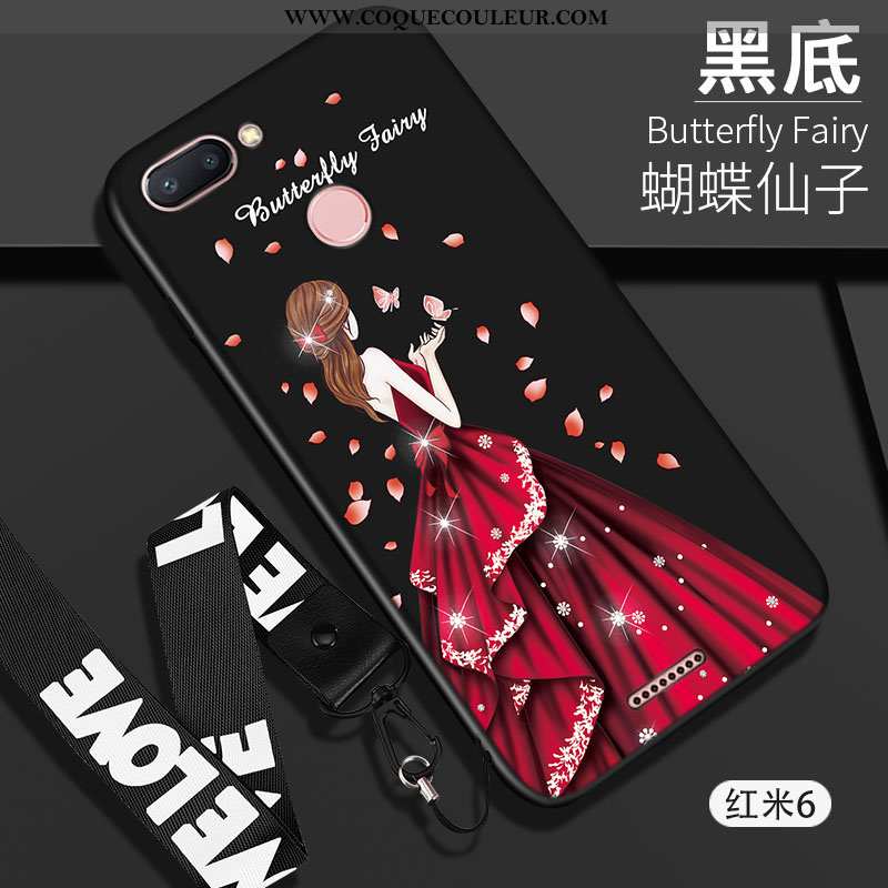 Étui Xiaomi Redmi 6 Protection Mode Étui, Coque Xiaomi Redmi 6 Ornements Suspendus Tendance Rouge