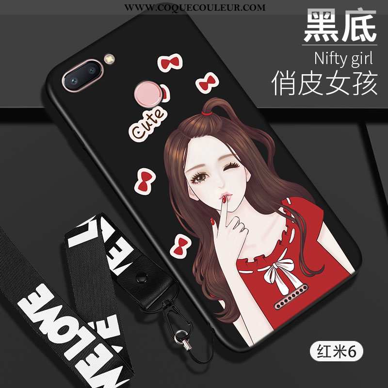 Étui Xiaomi Redmi 6 Protection Mode Étui, Coque Xiaomi Redmi 6 Ornements Suspendus Tendance Rouge