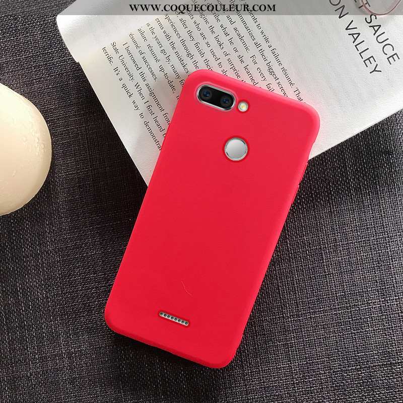 Housse Xiaomi Redmi 6 Fluide Doux Étui Ultra, Xiaomi Redmi 6 Protection Net Rouge Rose