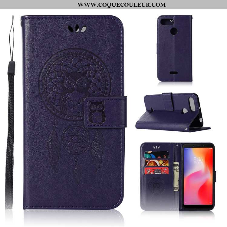 Housse Xiaomi Redmi 6 Protection Incassable Housse, Étui Xiaomi Redmi 6 Cuir Violet