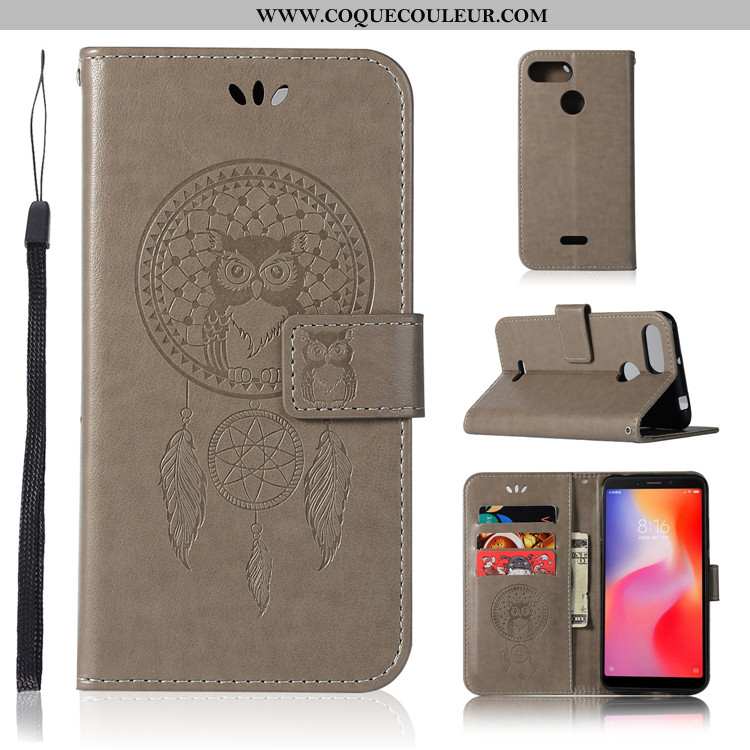 Housse Xiaomi Redmi 6 Protection Incassable Housse, Étui Xiaomi Redmi 6 Cuir Violet