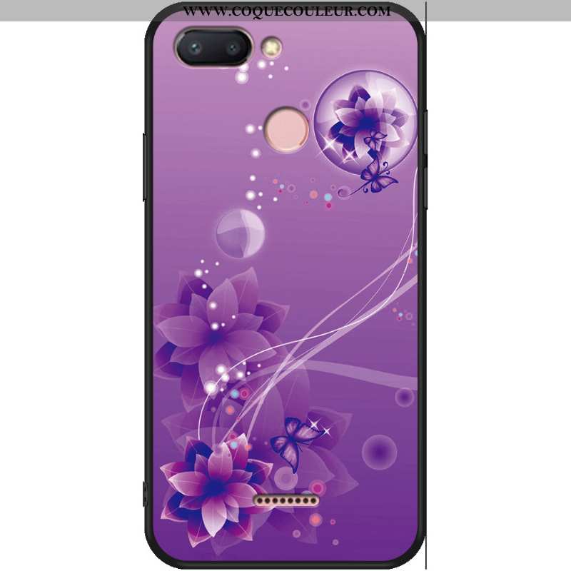 Étui Xiaomi Redmi 6 Silicone Fluide Doux Rouge, Coque Xiaomi Redmi 6 Protection Une Agrafe Violet