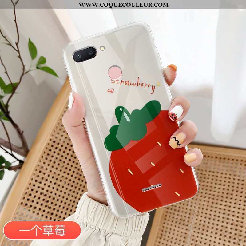 Coque Xiaomi Redmi 6 Silicone Rouge Incassable, Housse Xiaomi Redmi 6 Transparent Tendance