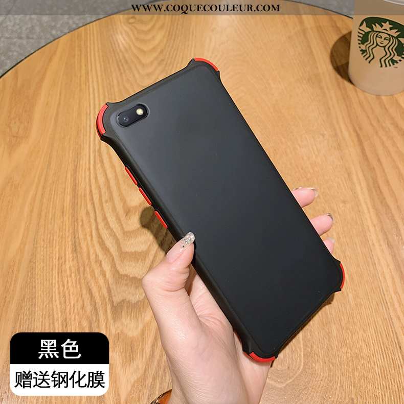 Housse Xiaomi Redmi 6a Charmant Incassable Étui, Étui Xiaomi Redmi 6a Protection Délavé En Daim Roug