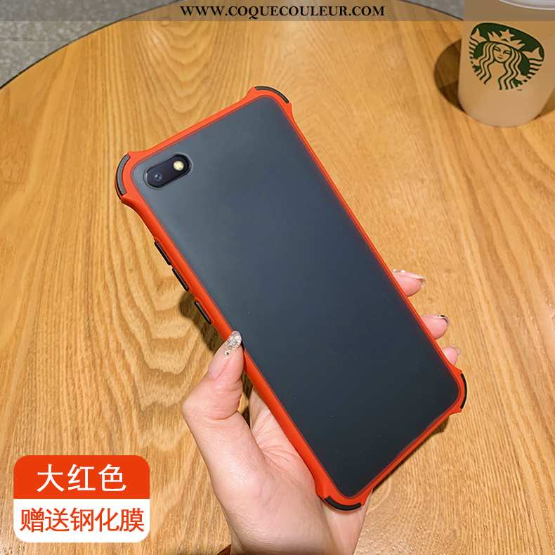 Housse Xiaomi Redmi 6a Charmant Incassable Étui, Étui Xiaomi Redmi 6a Protection Délavé En Daim Roug