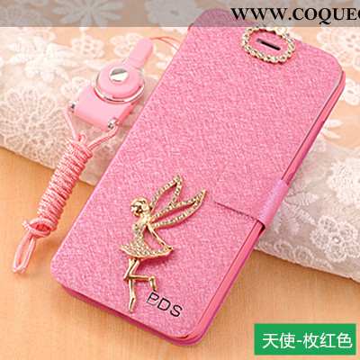 Coque Xiaomi Redmi 6a Protection Cuir, Housse Xiaomi Redmi 6a Ornements Suspendus Incassable Rose