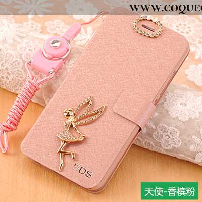 Coque Xiaomi Redmi 6a Protection Cuir, Housse Xiaomi Redmi 6a Ornements Suspendus Incassable Rose