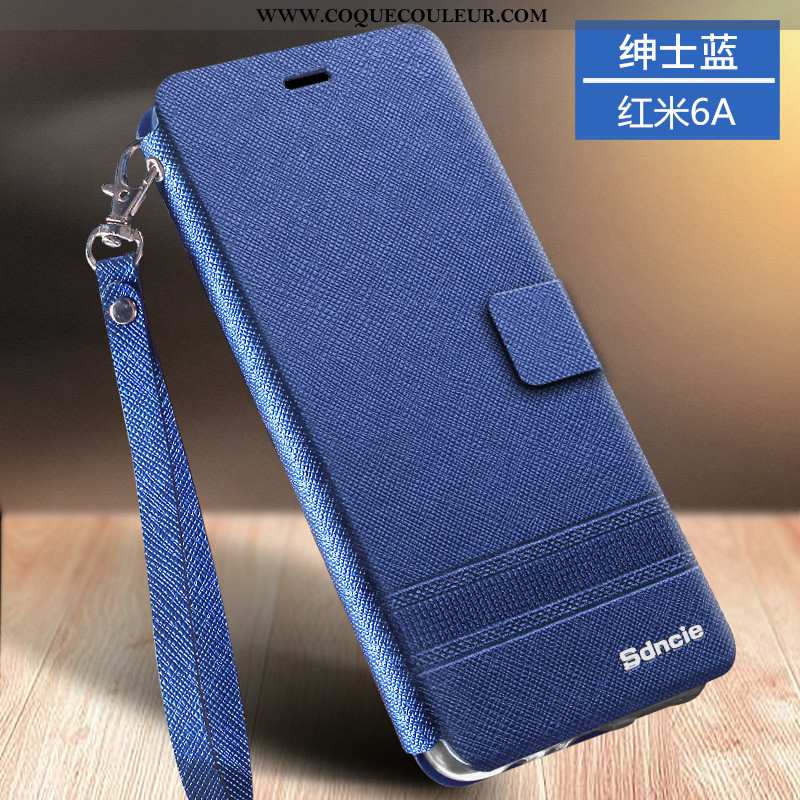 Housse Xiaomi Redmi 6a Fluide Doux Cuir Étui, Étui Xiaomi Redmi 6a Protection Rouge Rose