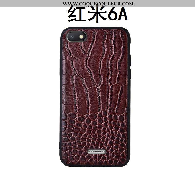 Coque Xiaomi Redmi 6a Cuir Tout Compris Rouge, Housse Xiaomi Redmi 6a Modèle Fleurie Protection Véri