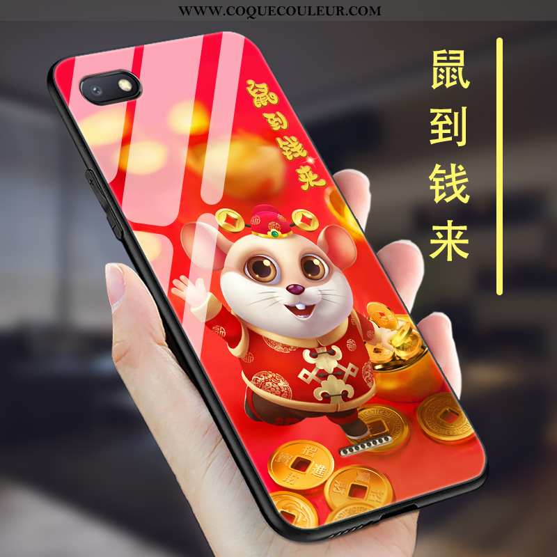 Coque Xiaomi Redmi 6a Verre Incassable Tempérer, Housse Xiaomi Redmi 6a Délavé En Daim Personnalité 