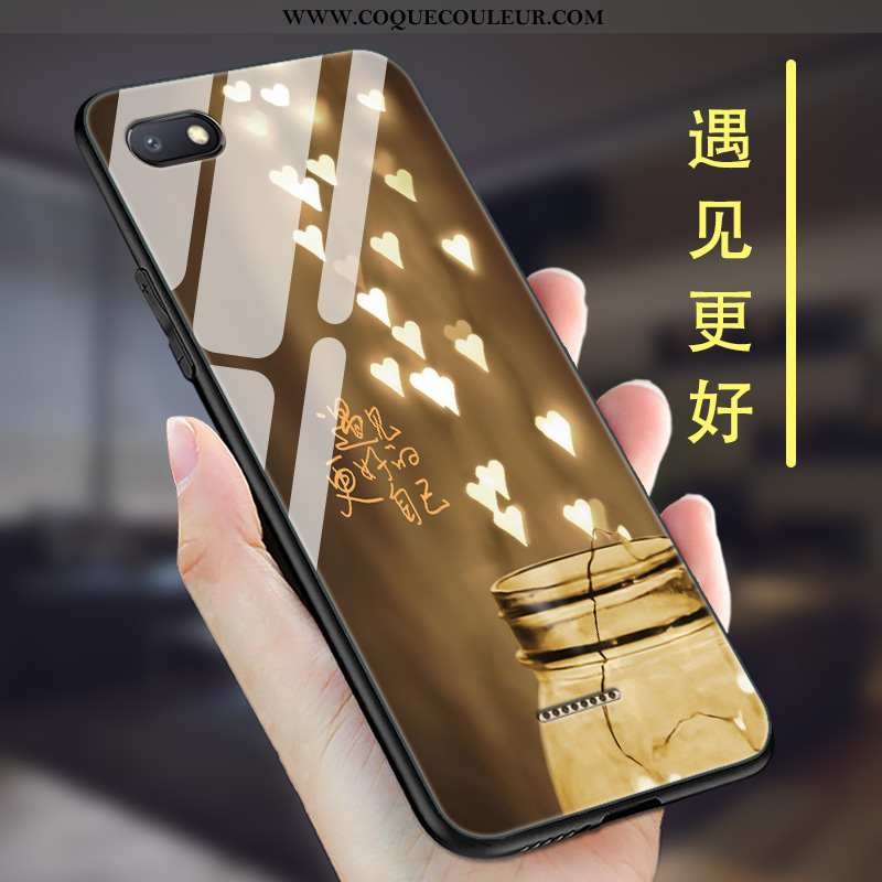 Coque Xiaomi Redmi 6a Verre Incassable Tempérer, Housse Xiaomi Redmi 6a Délavé En Daim Personnalité 