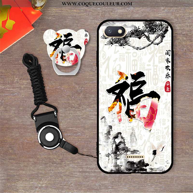 Étui Xiaomi Redmi 6a Fluide Doux Dessin Animé, Coque Xiaomi Redmi 6a Personnalité Tout Compris Blanc