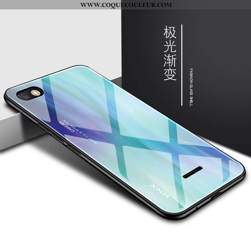 Étui Xiaomi Redmi 6a Verre Protection Incassable, Coque Xiaomi Redmi 6a Tendance Bleu