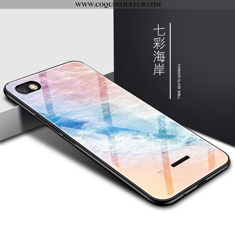 Étui Xiaomi Redmi 6a Verre Protection Incassable, Coque Xiaomi Redmi 6a Tendance Bleu