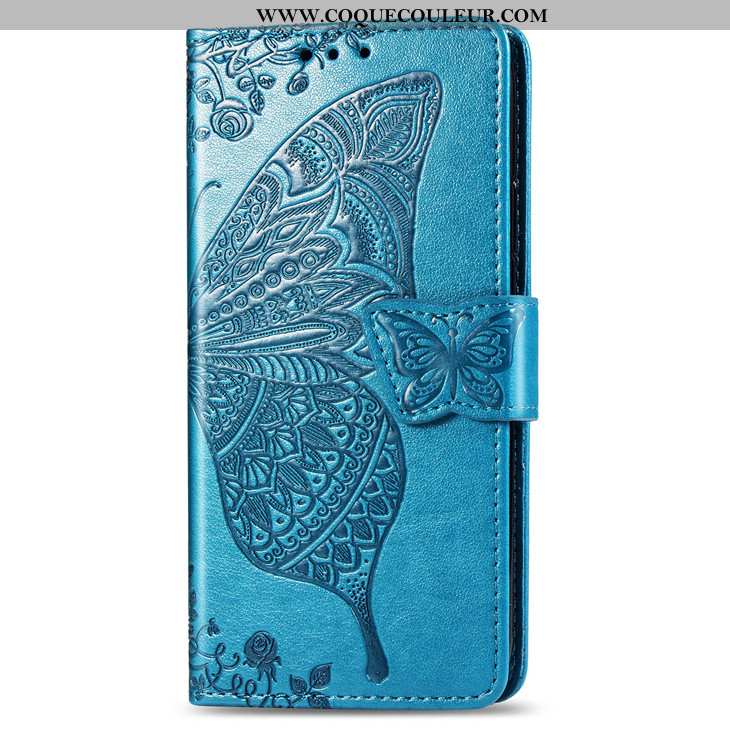 Étui Xiaomi Redmi 6a Cuir Petit Carte, Coque Xiaomi Redmi 6a Protection Clamshell Bleu