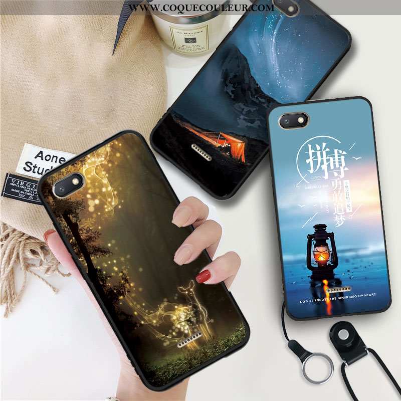 Coque Xiaomi Redmi 6a Fluide Doux Petit Étui, Housse Xiaomi Redmi 6a Silicone Dessin Animé Bleu