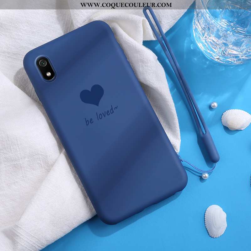 Housse Xiaomi Redmi 7 Coque En Silicone Simple Bleu Marin, Étui Xiaomi Redmi 7 Mode Petit Bleu Foncé