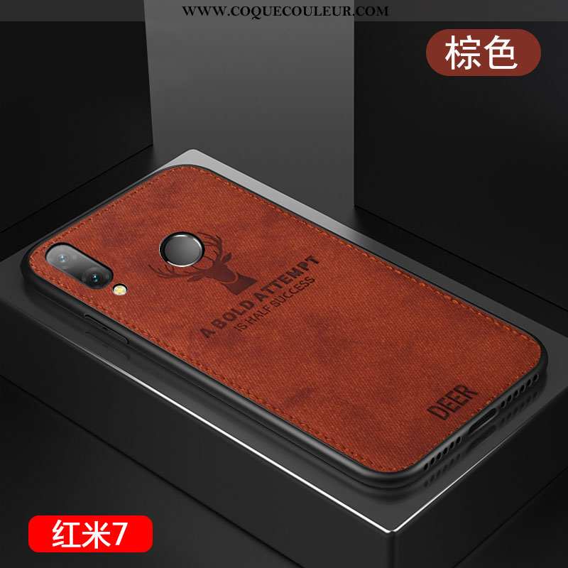 Coque Xiaomi Redmi 7 Fluide Doux Protection Tempérer, Housse Xiaomi Redmi 7 Silicone Créatif Bleu