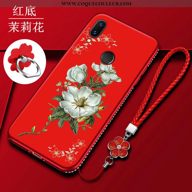 Housse Xiaomi Redmi 7 Fluide Doux Art Légère, Étui Xiaomi Redmi 7 Silicone Délavé En Daim Rouge