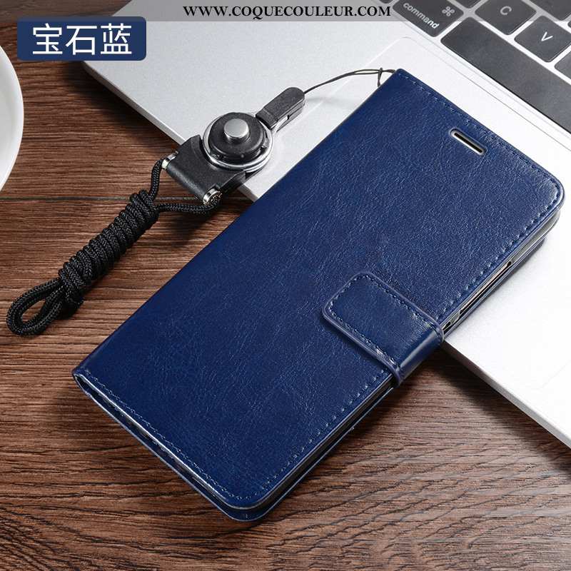 Coque Xiaomi Redmi 7 Protection Étui Tout Compris, Housse Xiaomi Redmi 7 Cuir Bleu Foncé