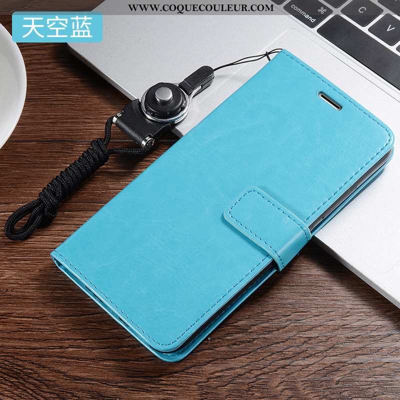 Coque Xiaomi Redmi 7 Protection Étui Tout Compris, Housse Xiaomi Redmi 7 Cuir Bleu Foncé