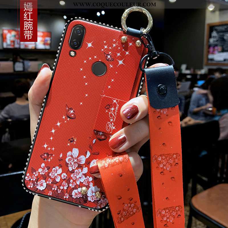 Étui Xiaomi Redmi 7 Fluide Doux Ornements Suspendus Bleu, Coque Xiaomi Redmi 7 Silicone Incassable B