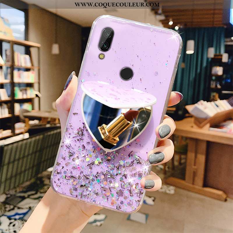 Étui Xiaomi Redmi 7 Transparent Petit Étui, Coque Xiaomi Redmi 7 Fluide Doux Téléphone Portable Rose