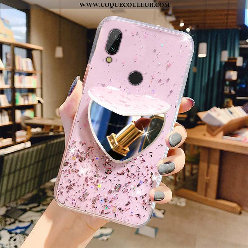 Étui Xiaomi Redmi 7 Transparent Petit Étui, Coque Xiaomi Redmi 7 Fluide Doux Téléphone Portable Rose