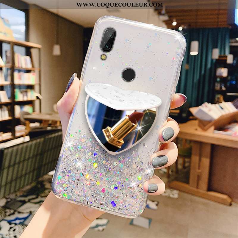 Étui Xiaomi Redmi 7 Transparent Petit Étui, Coque Xiaomi Redmi 7 Fluide Doux Téléphone Portable Rose