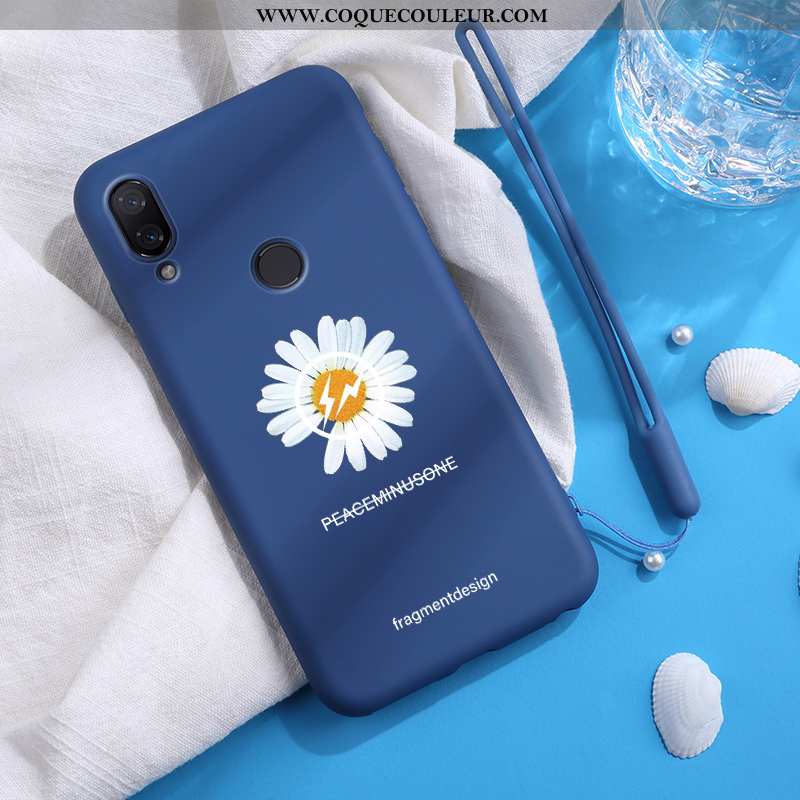 Étui Xiaomi Redmi 7 Légère Vert Protection, Coque Xiaomi Redmi 7 Fluide Doux Petite Marguerite Verte