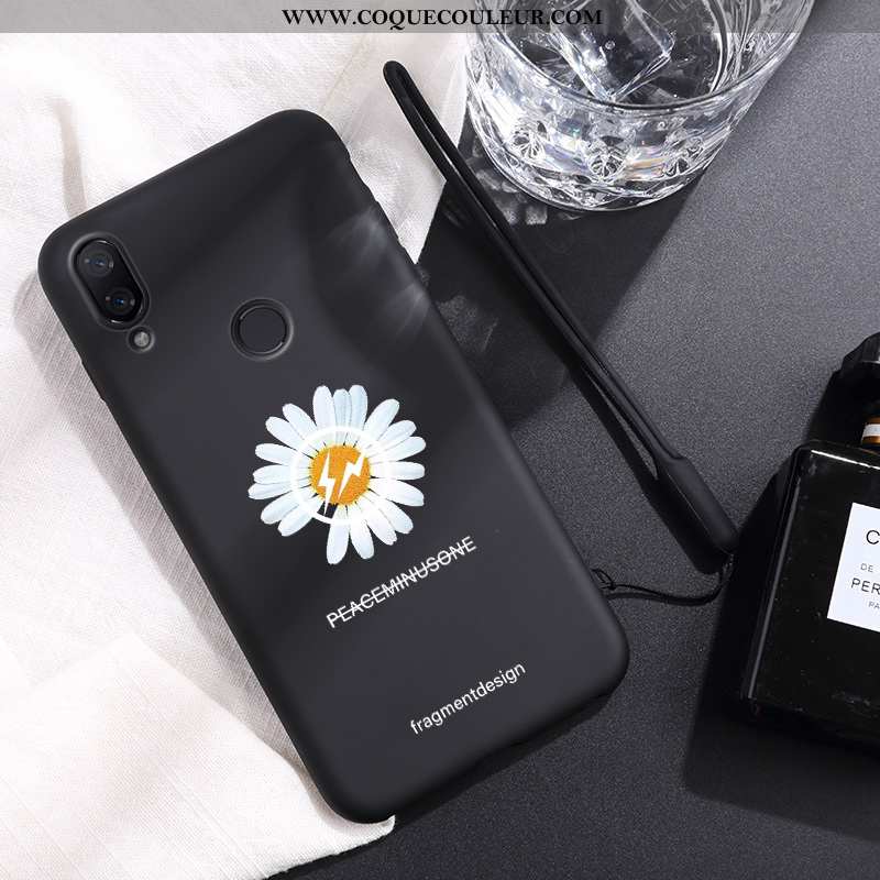 Étui Xiaomi Redmi 7 Légère Vert Protection, Coque Xiaomi Redmi 7 Fluide Doux Petite Marguerite Verte