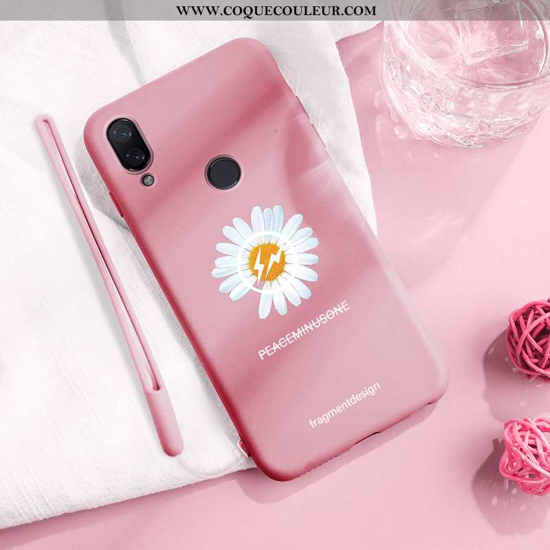 Étui Xiaomi Redmi 7 Légère Vert Protection, Coque Xiaomi Redmi 7 Fluide Doux Petite Marguerite Verte