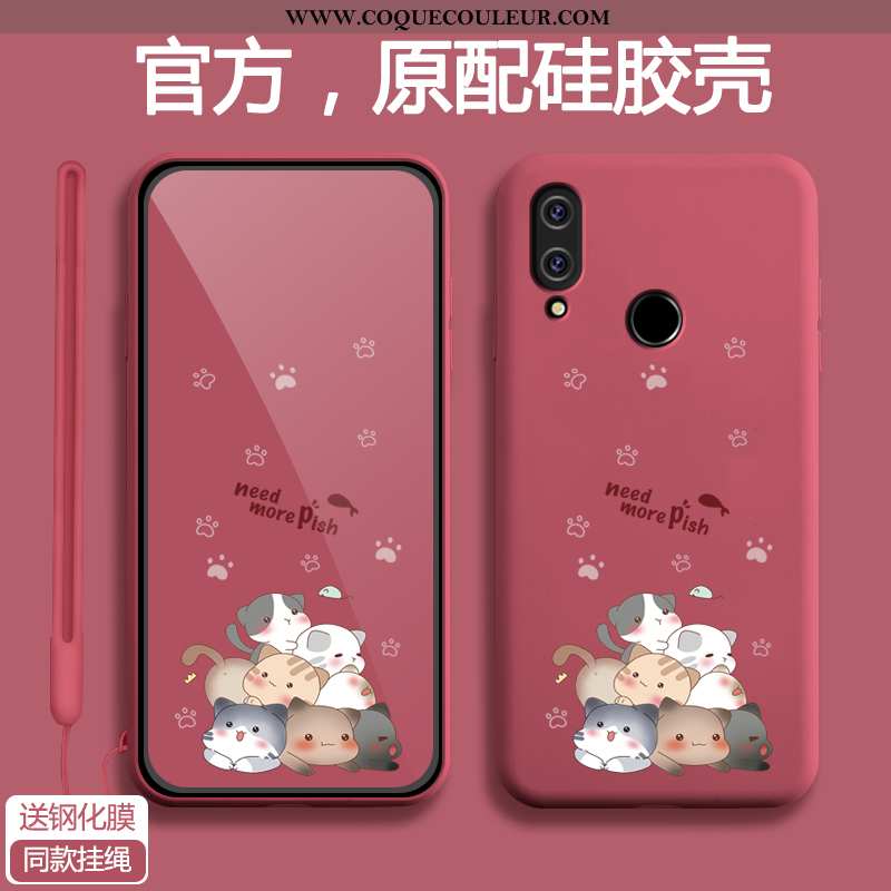 Étui Xiaomi Redmi 7 Fluide Doux Rouge Coque, Coque Xiaomi Redmi 7 Silicone Net Rouge Bleu