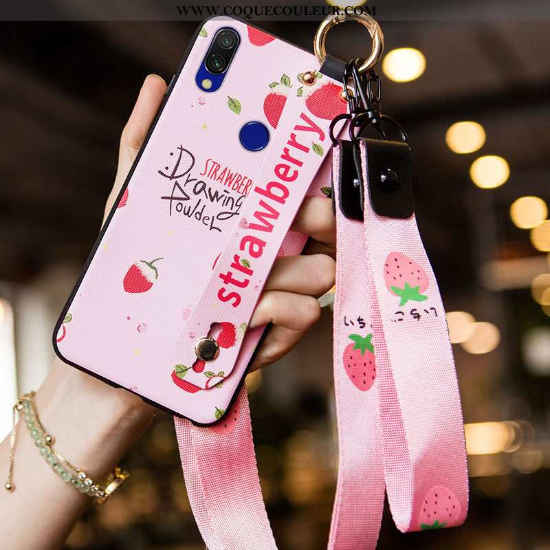 Étui Xiaomi Redmi 7 Tendance Téléphone Portable Simple, Coque Xiaomi Redmi 7 Fluide Doux Rose