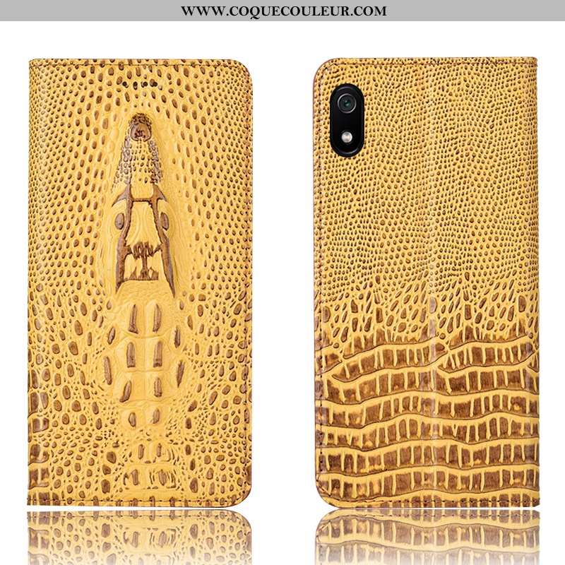 Housse Xiaomi Redmi 7a Protection Crocodile Téléphone Portable, Étui Xiaomi Redmi 7a Cuir Véritable 