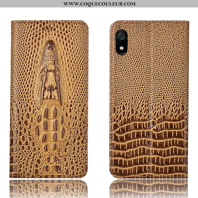 Housse Xiaomi Redmi 7a Protection Crocodile Téléphone Portable, Étui Xiaomi Redmi 7a Cuir Véritable 