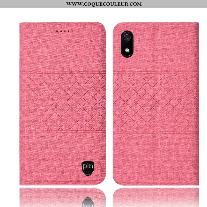 Housse Xiaomi Redmi 7a Cuir Tout Compris Téléphone Portable, Étui Xiaomi Redmi 7a Protection Rose