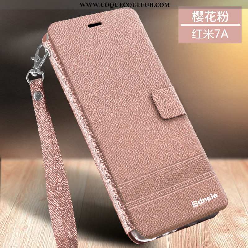 Housse Xiaomi Redmi 7a Cuir Téléphone Portable Or, Étui Xiaomi Redmi 7a Fluide Doux Protection Doré