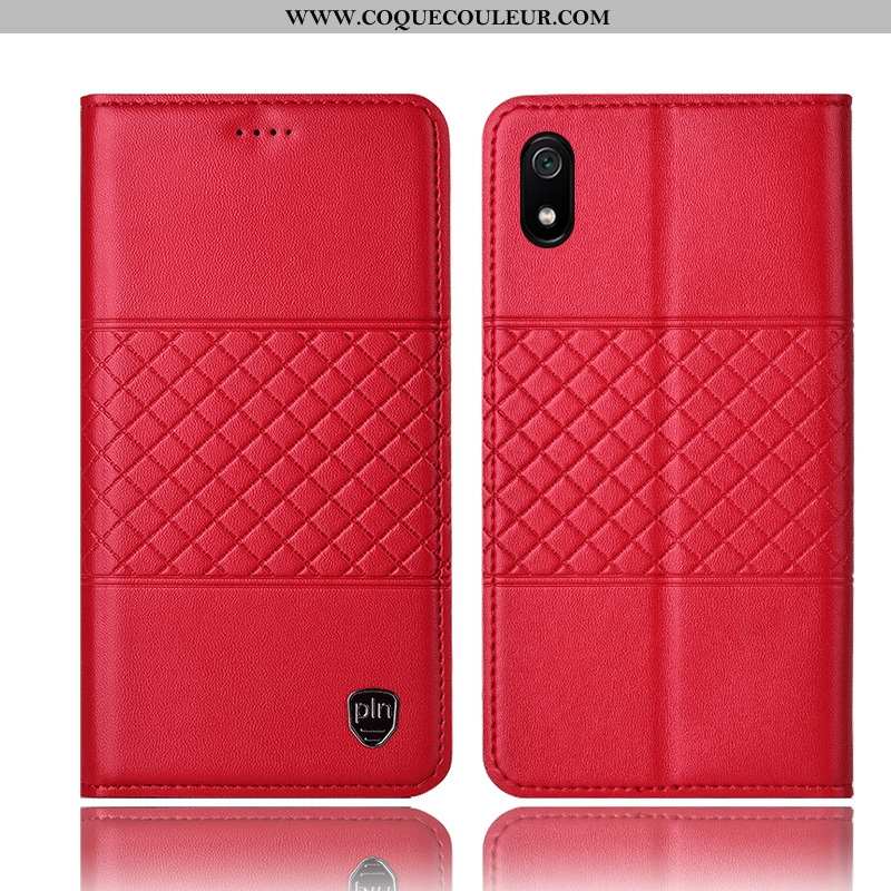 Étui Xiaomi Redmi 7a Cuir Véritable Housse Incassable, Coque Xiaomi Redmi 7a Protection Jaune