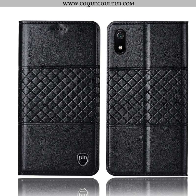 Étui Xiaomi Redmi 7a Cuir Véritable Housse Incassable, Coque Xiaomi Redmi 7a Protection Jaune