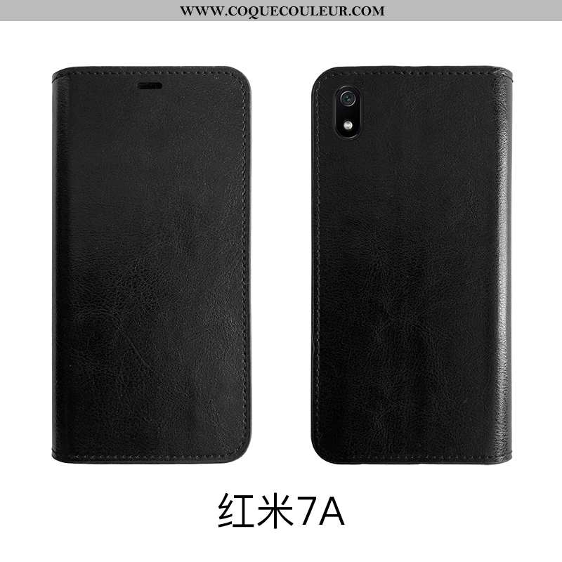 Housse Xiaomi Redmi 7a Vintage Noir Coque, Étui Xiaomi Redmi 7a Fluide Doux