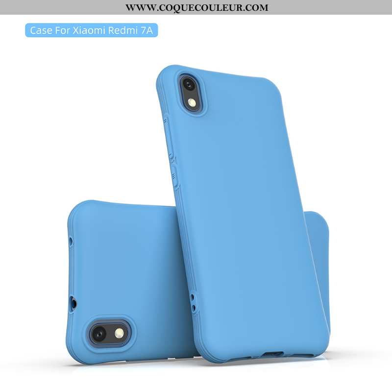 Étui Xiaomi Redmi 7a Fluide Doux Nouveau Étui, Coque Xiaomi Redmi 7a Personnalité Membrane Bleu