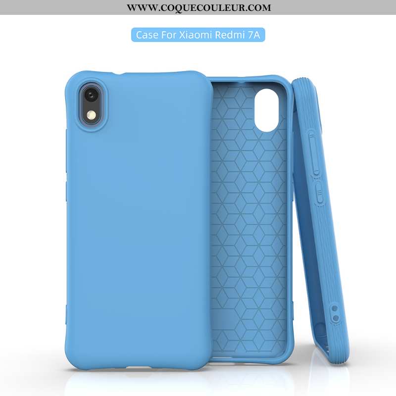 Étui Xiaomi Redmi 7a Fluide Doux Nouveau Étui, Coque Xiaomi Redmi 7a Personnalité Membrane Bleu