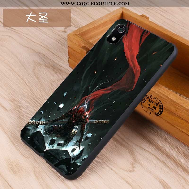 Coque Xiaomi Redmi 7a Délavé En Daim Silicone Étui, Housse Xiaomi Redmi 7a Créatif Net Rouge Bleu Fo