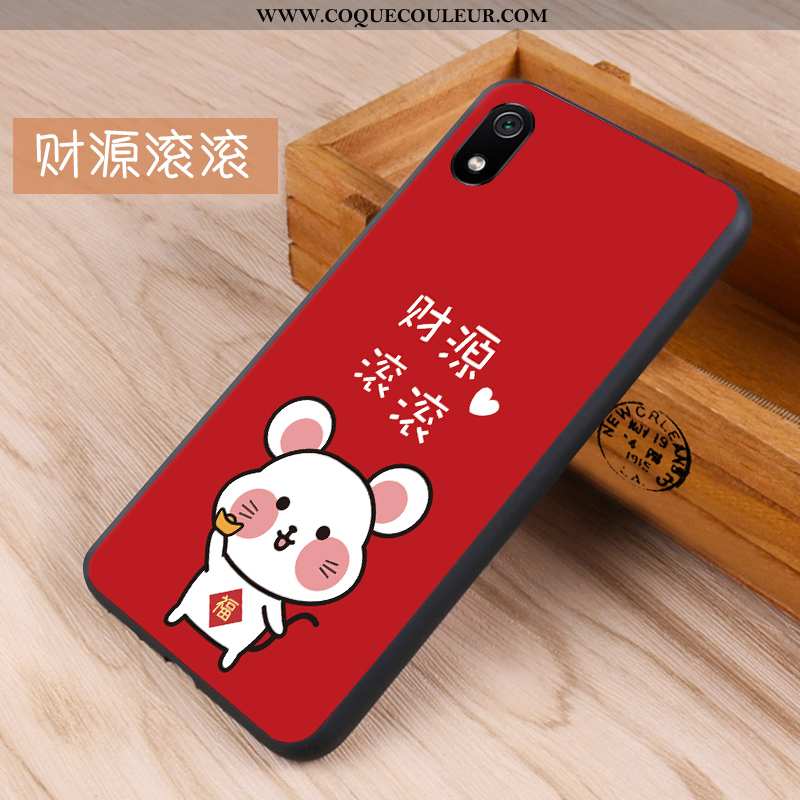Coque Xiaomi Redmi 7a Délavé En Daim Silicone Étui, Housse Xiaomi Redmi 7a Créatif Net Rouge Bleu Fo