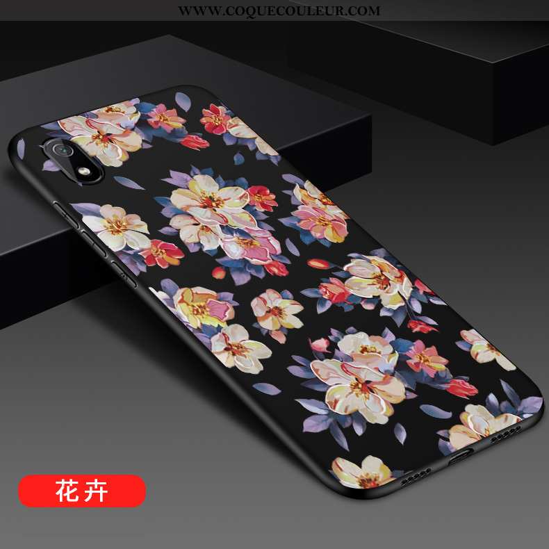 Coque Xiaomi Redmi 7a Fluide Doux Incassable Créatif, Housse Xiaomi Redmi 7a Silicone Étui Noir