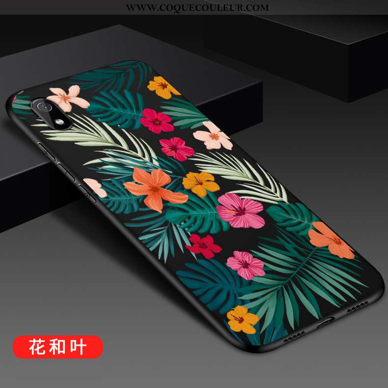 Coque Xiaomi Redmi 7a Fluide Doux Incassable Créatif, Housse Xiaomi Redmi 7a Silicone Étui Noir