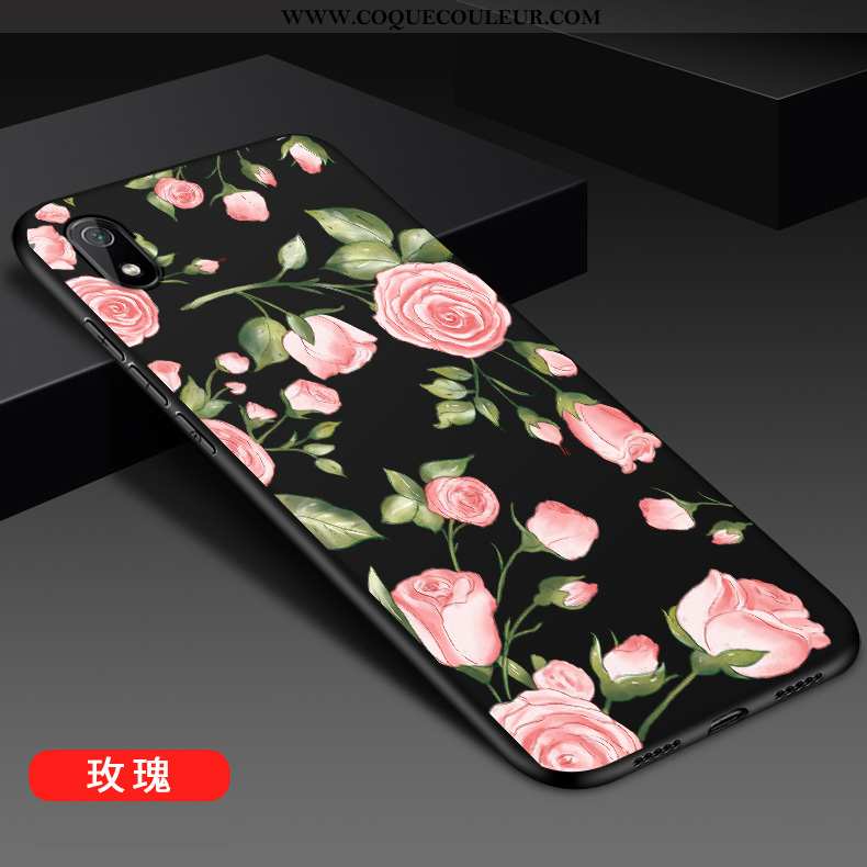 Coque Xiaomi Redmi 7a Fluide Doux Incassable Créatif, Housse Xiaomi Redmi 7a Silicone Étui Noir