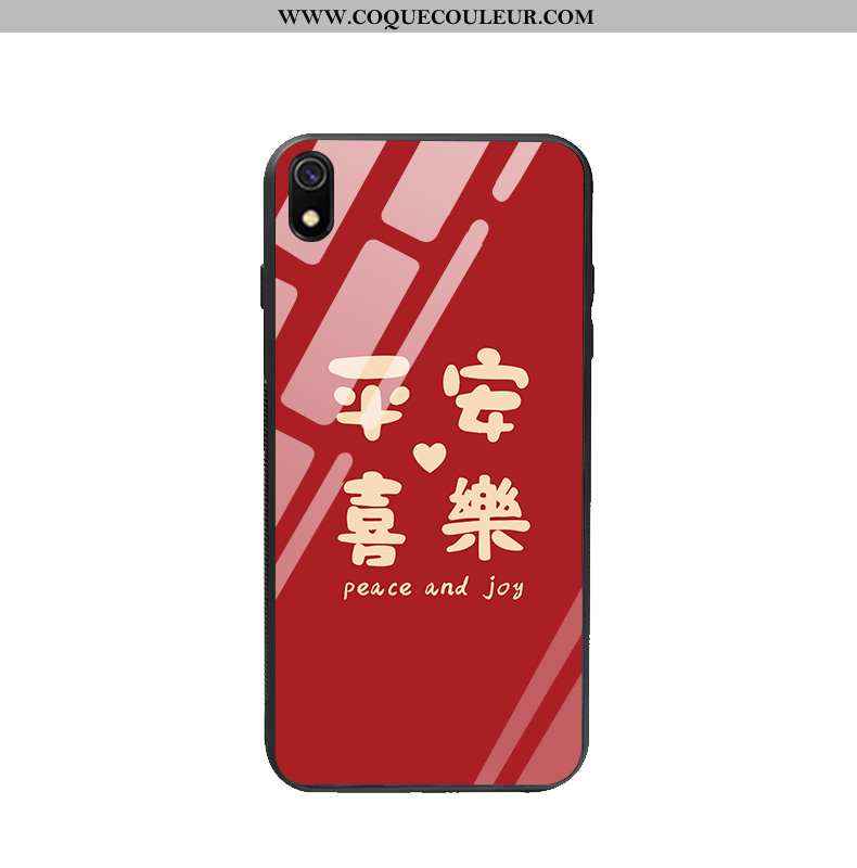 Coque Xiaomi Redmi 7a Verre Rat Étui, Housse Xiaomi Redmi 7a Charmant Téléphone Portable Rouge