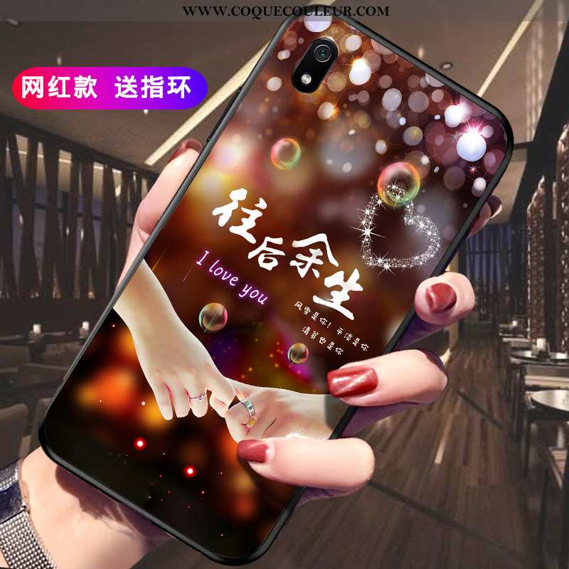 Coque Xiaomi Redmi 7a Silicone Étui Incassable, Housse Xiaomi Redmi 7a Protection Personnalité Noir